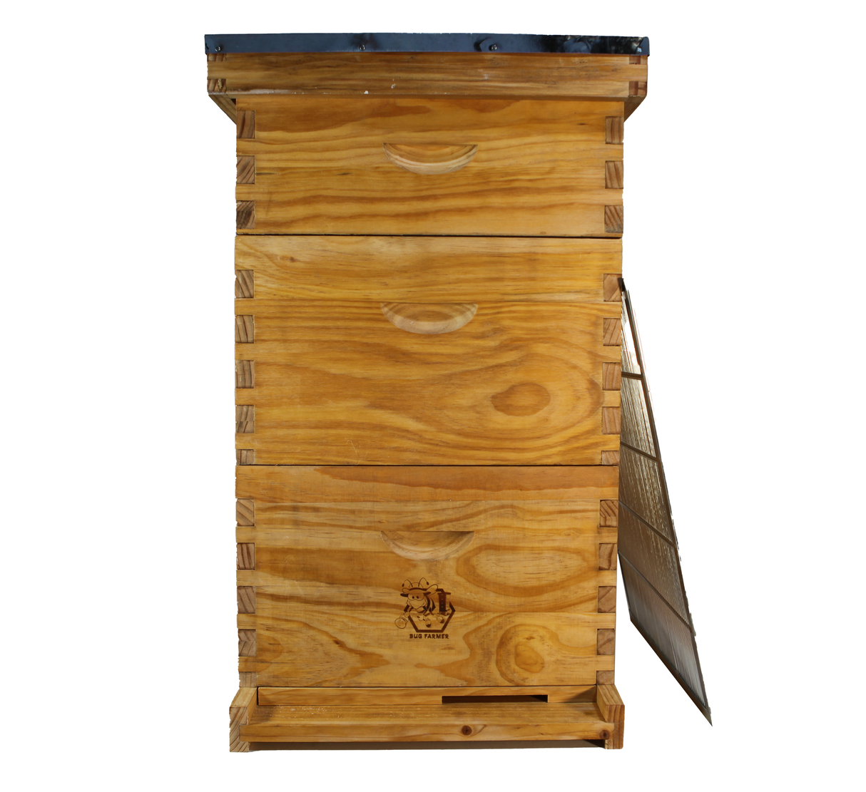 Bug Farmer™ Premium 10 Frame Double Deep + Medium Honey Super with OA Vaporization Port & Dipped in Microcrystalline Wax