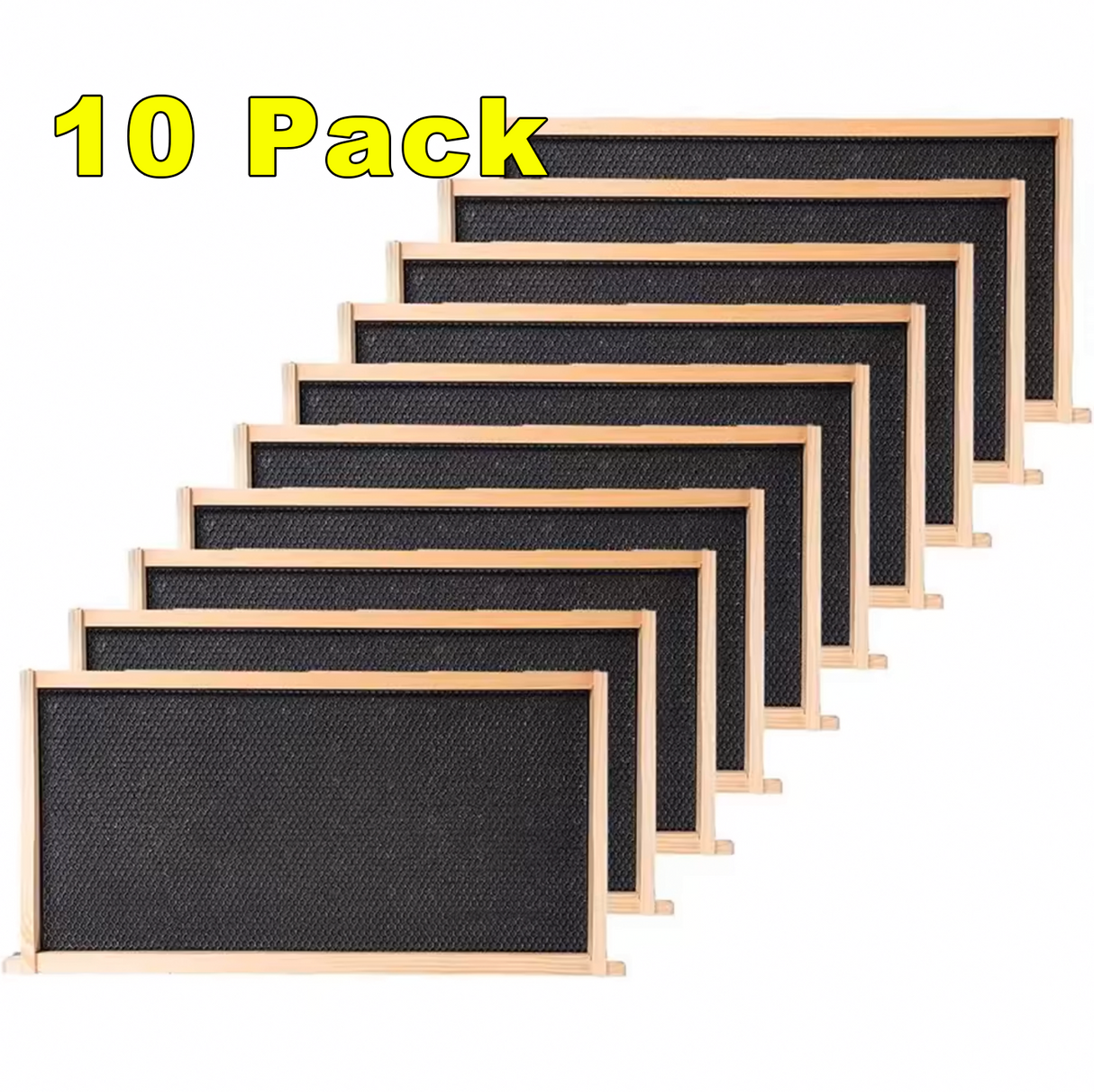 10 Pack Bug Farmer™ Deep Langstroth Frames with Foundation, Unassembled