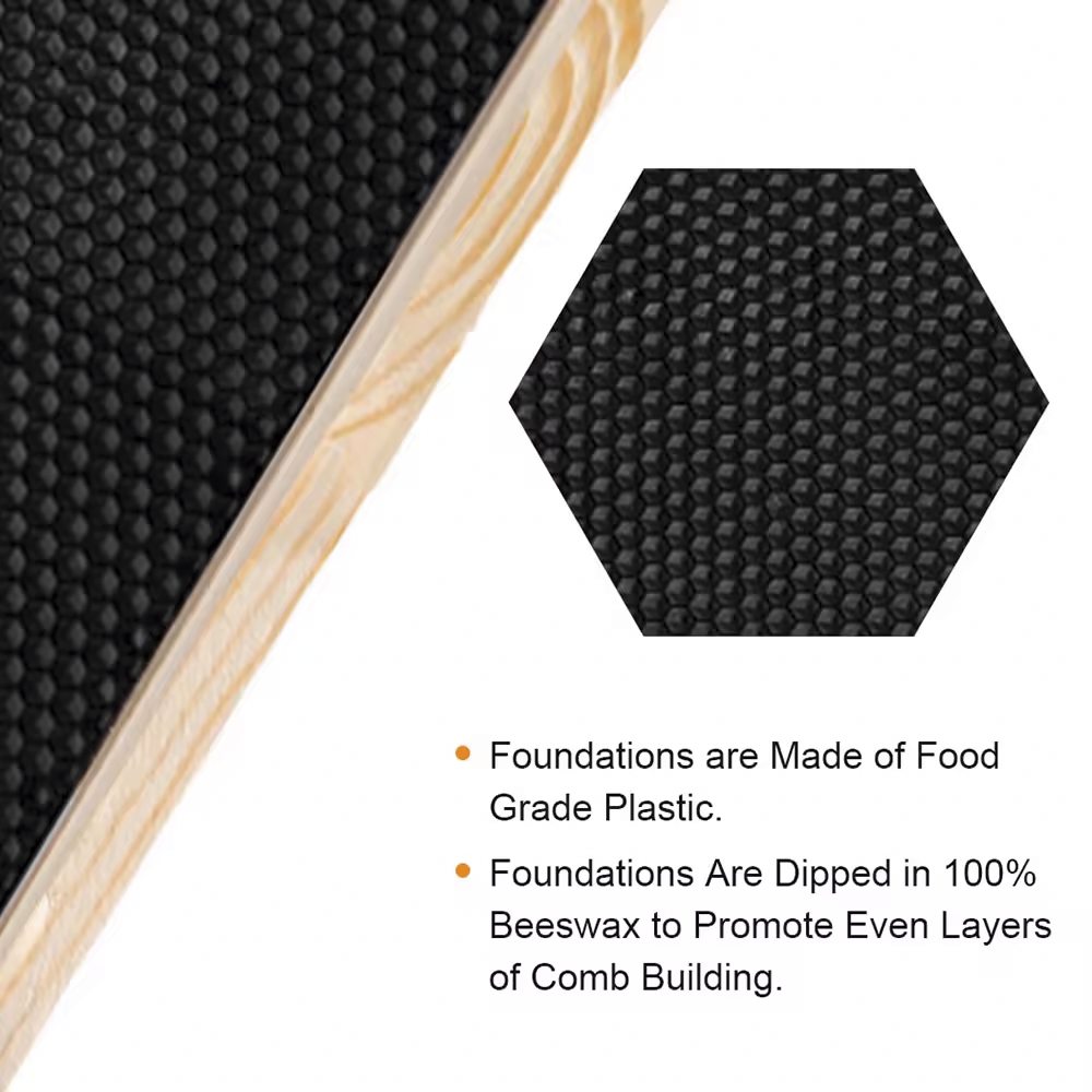 10 Pack Bug Farmer™ Deep Langstroth Frames with Foundation, Unassembled