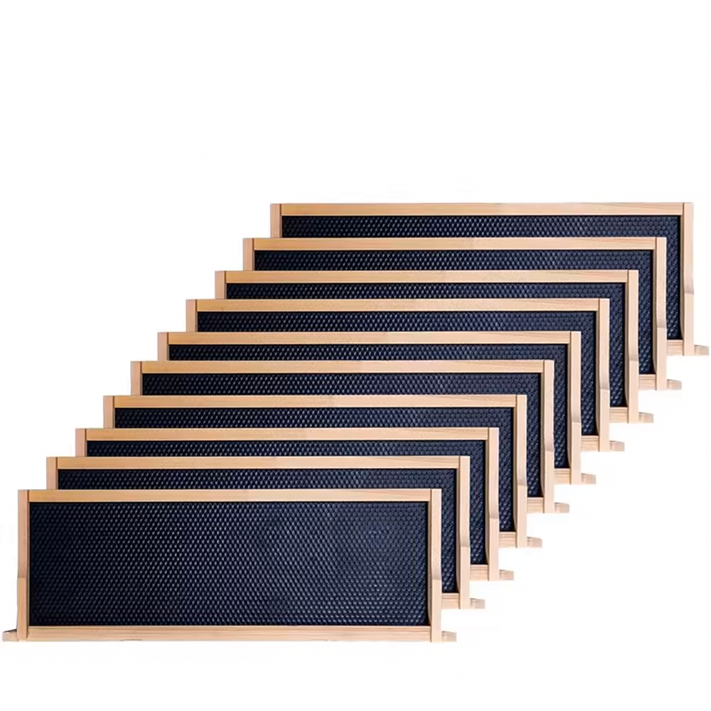 8 Pack Bug Farmer™ Medium Langstroth Frame with Waxed Plastic Foundation. (Unassembled)