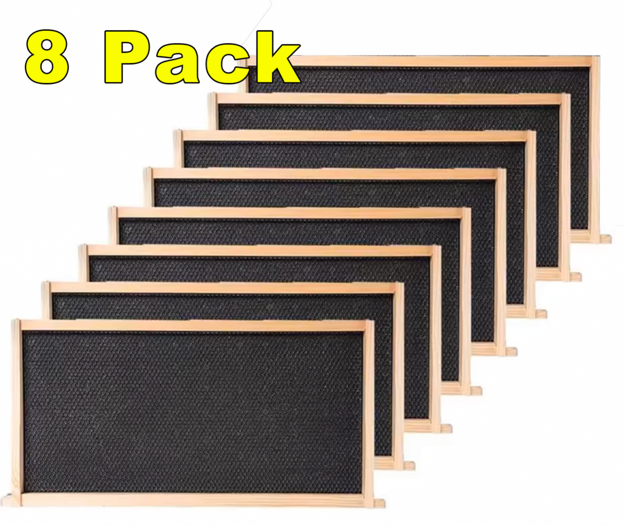 8 Pack Bug Farmer™ Deep Langstroth Frames with Foundation, Unassembled