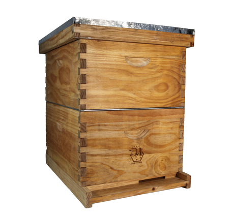 Bug Farmer™ Premium 10 Frame Double Deep Hive with OA Vaporization Port & Dipped in Microcrystalline Wax