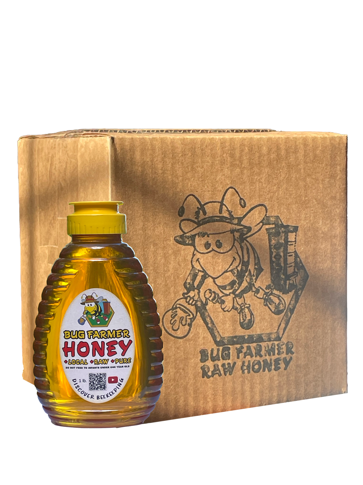 10 ct. One Pound Bottle of Bug Farmer Raw Honey