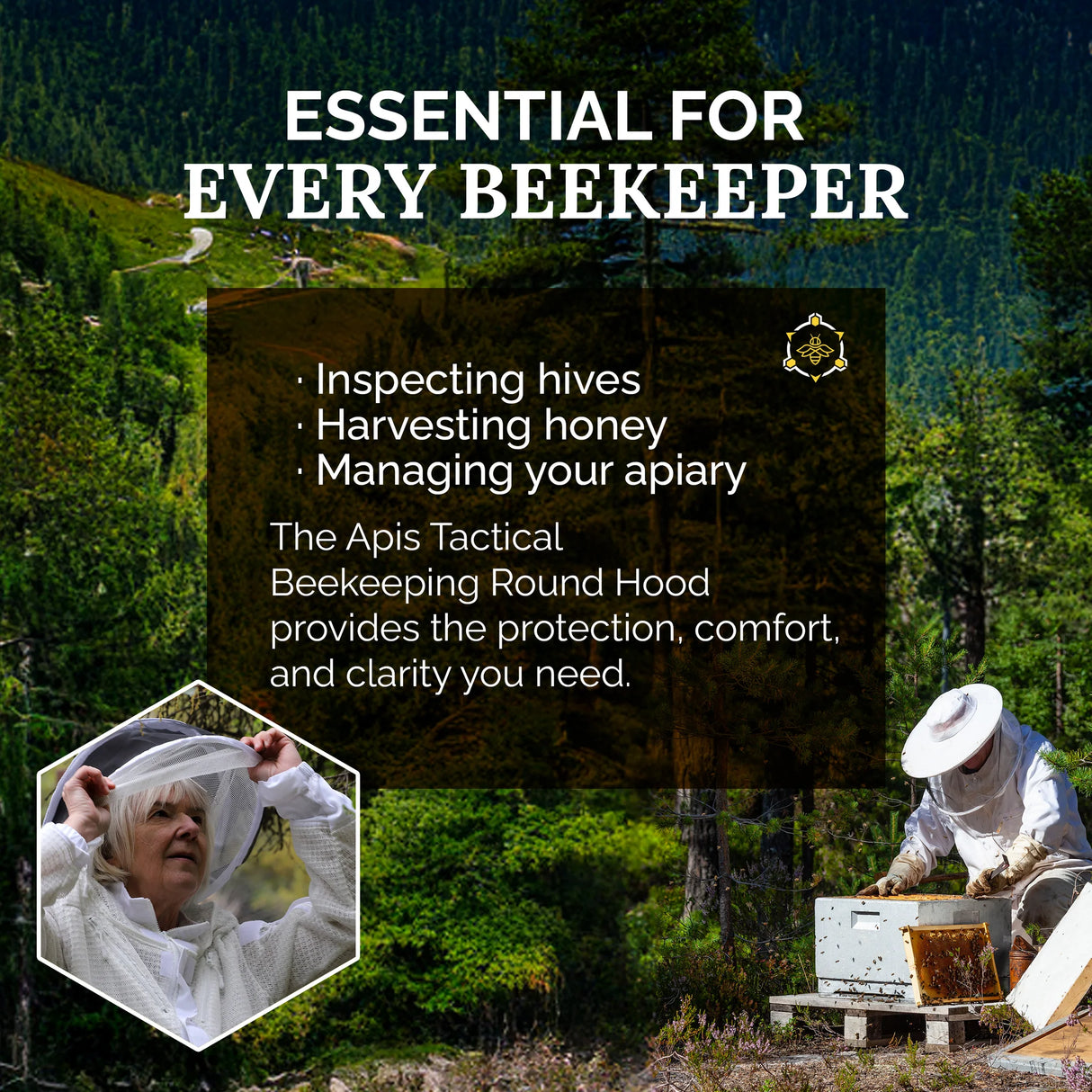 APIS TACTICAL PRO BEEKEEPING ROUND HOOD