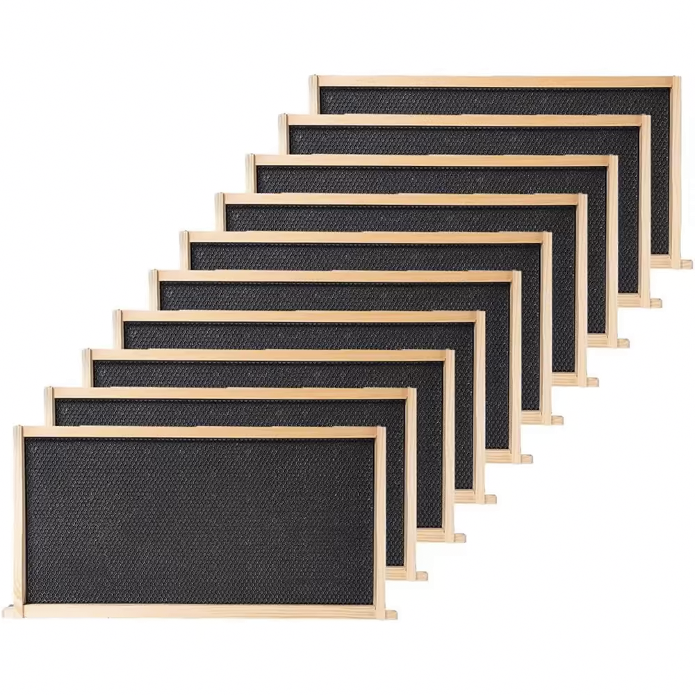 10 Pack Deep Wooden Beehive Frames with Foundation